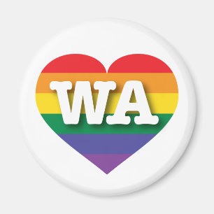 I Liebe Washington Staat Rainbow Heart Magnet