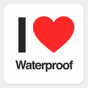 i Liebe wasserdicht Quadratischer Aufkleber