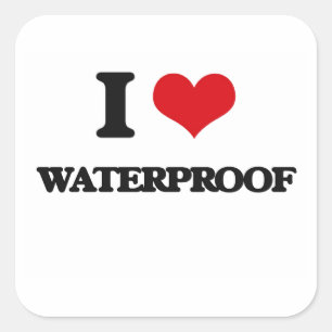 I Liebe wasserdicht Quadratischer Aufkleber