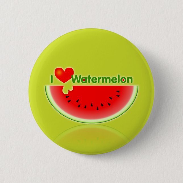 I Liebe-Wassermelone-Knopf Button (Vorderseite)