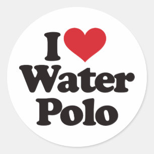 I Liebe Water Polo Runder Aufkleber