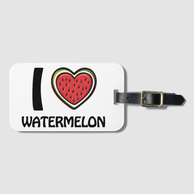 I Liebe Watermelon Gepäckanhänger (Vorderseite (Horizontal))