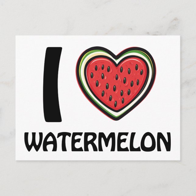 I Liebe Watermelon Postkarte (Vorderseite)