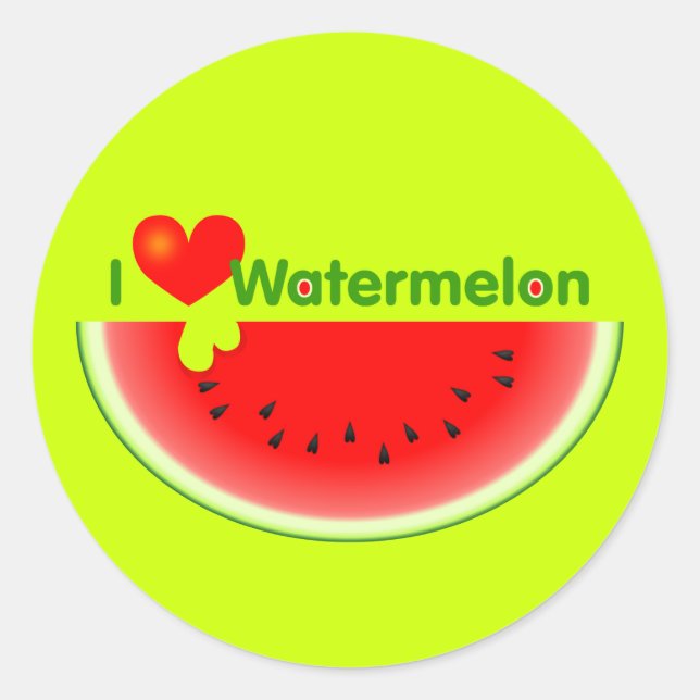 I Liebe Watermelon Sticker (Vorderseite)