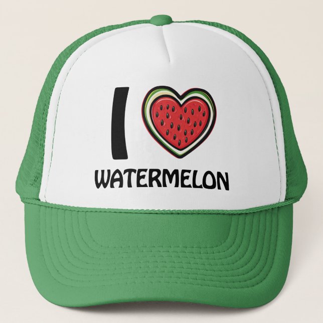 I Liebe Watermelon Truckerkappe (Vorderseite)