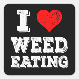 I Liebe Weaating Funny Yardwork Lawncare Quadratischer Aufkleber