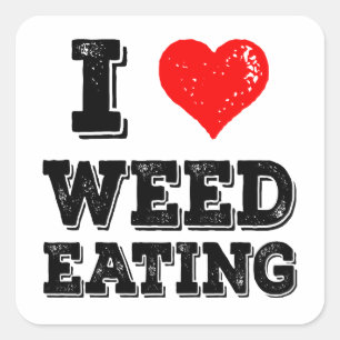 I Liebe Weaating Funny Yardwork Lawncare Quadratischer Aufkleber