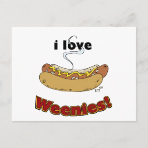 I Liebe Weenies ~ Hot Dogs Postkarte