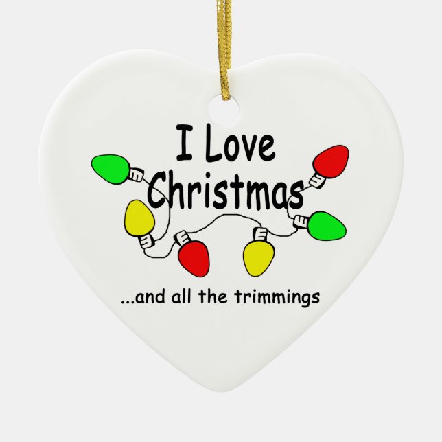 I Liebe Weihnachten Keramik Ornament (Vorne)