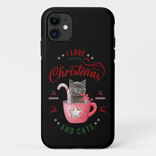 i Liebe Weihnachten und Katzen Freudene Grüße Case-Mate iPhone Hülle (Rückseite)