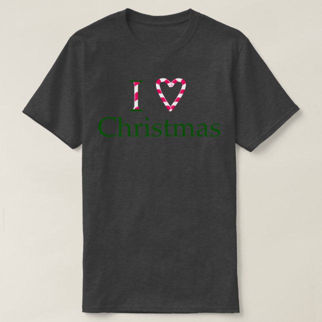 I Liebe Weihnachts Candy Cane Heart960 T-Shirt (Design vorne)