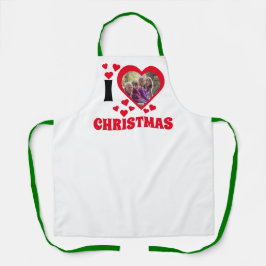 I Liebe Weihnachts-Fotovorlage Schürze