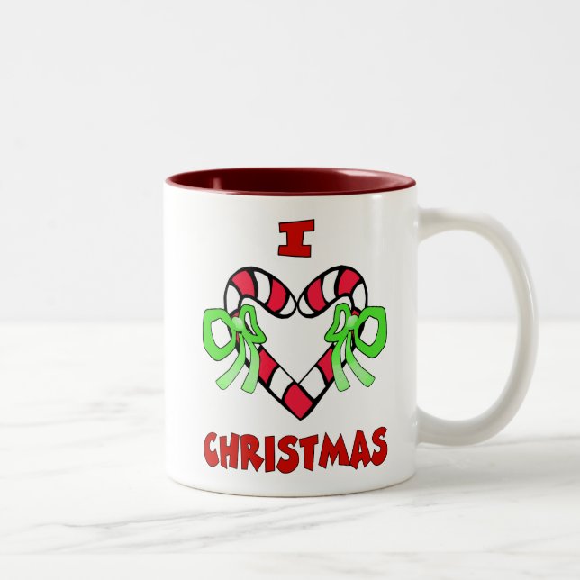 I Liebe Weihnachts-Tasse Zweifarbige Tasse (Rechts)