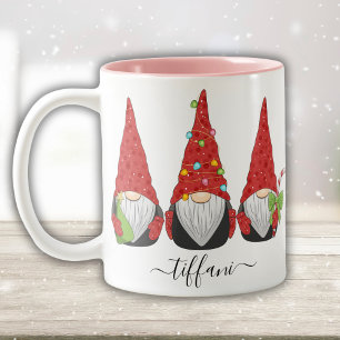 I Liebe WeihnachtsNomaden personalisieren mit Name Zweifarbige Tasse