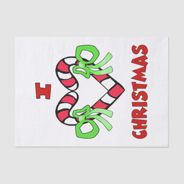 I Liebe Weihnachtszettel Seidenpapier (Vorderseite)