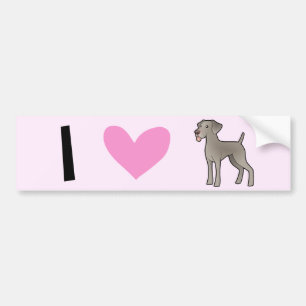 I Liebe Weimaraners Autoaufkleber