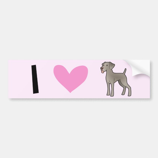 I Liebe Weimaraners Autoaufkleber (Vorne)