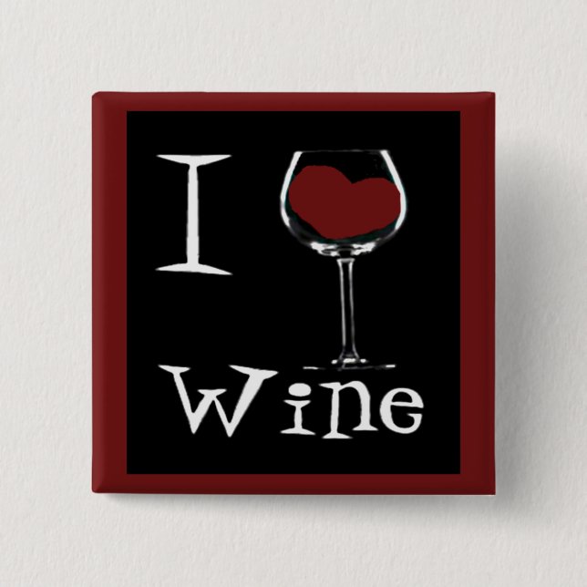 I Liebe Wein-Herz Button (Vorderseite)