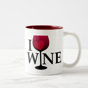 I Liebe-Wein-Tasse Zweifarbige Tasse