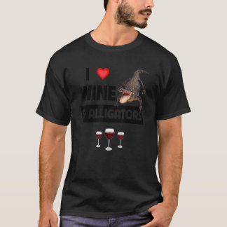 I Liebe Wein und Alligatoren Reptilien Trinkglas T-Shirt