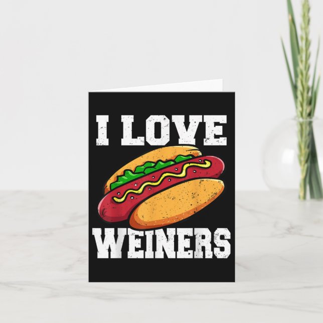 I Liebe Weiners Hotdog Camping Funny Graphic Karte (Vorderseite)
