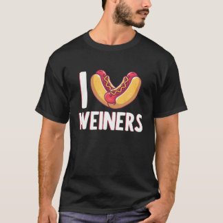 I Liebe Weiners Sausage Hotdog Bun Ketchup Mustard T-Shirt