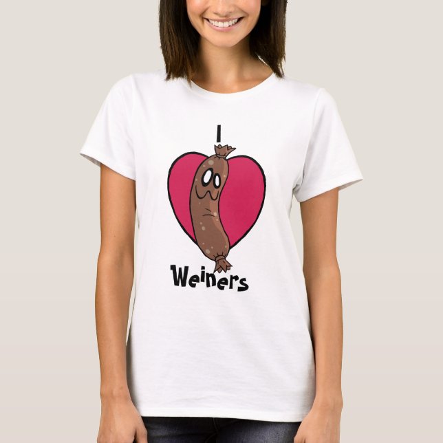 I Liebe Weiners Spitze T-Shirt (Vorderseite)