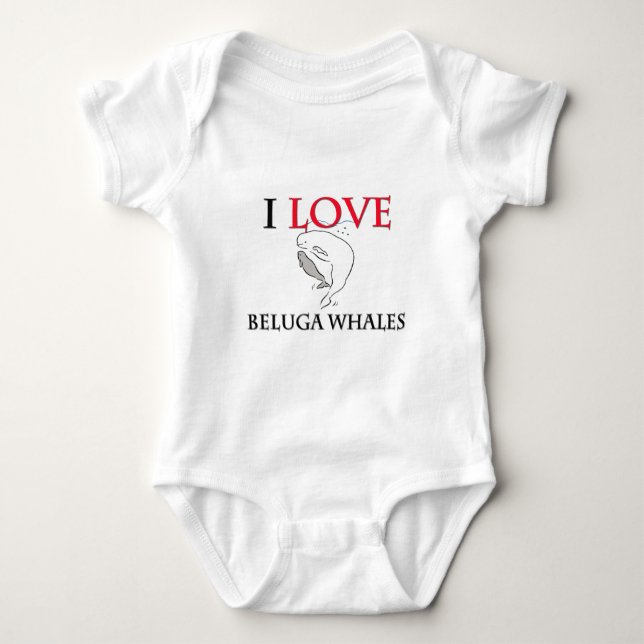 I Liebe-Weißwal-Wale Baby Strampler (Vorderseite)