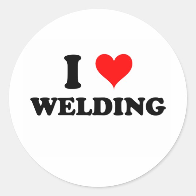 I Liebe Welding Runder Aufkleber (Vorderseite)