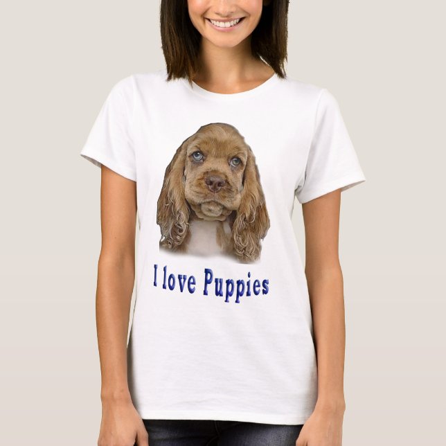 I Liebe Welpen Mädchen T-Shirt (Vorderseite)