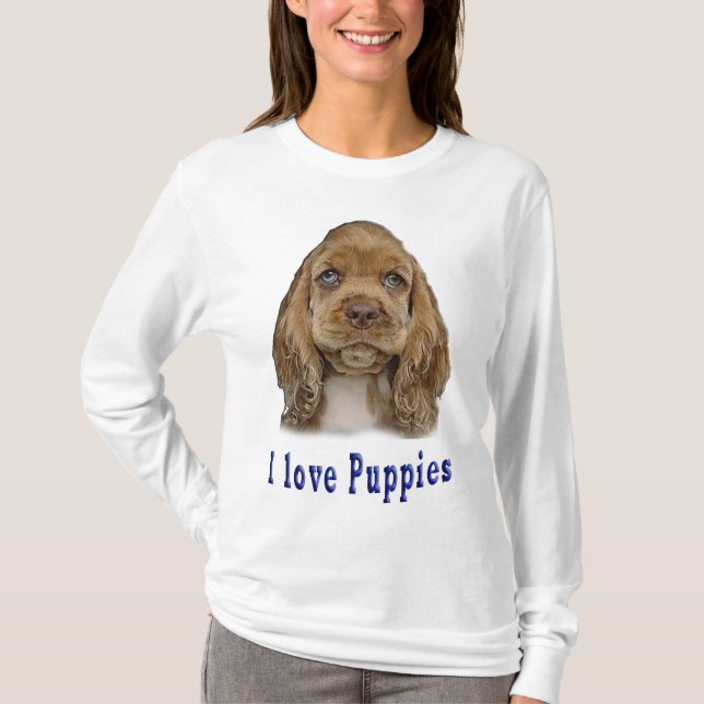 I Liebe Welpen Mädchen T-Shirt (Vorderseite)