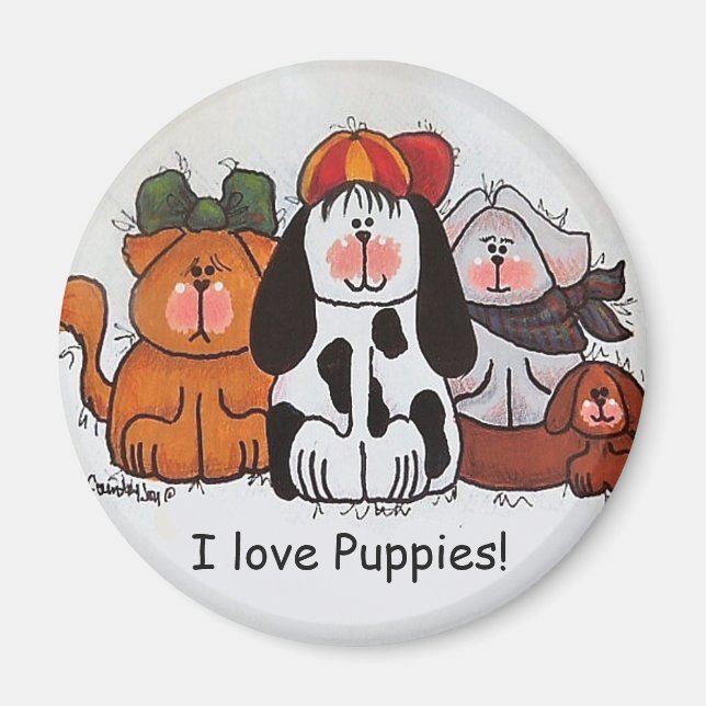 I Liebe Welpen Magnet (Vorne)