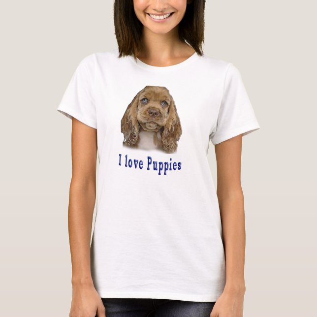 I Liebe Welpen T-Shirt (Vorderseite)