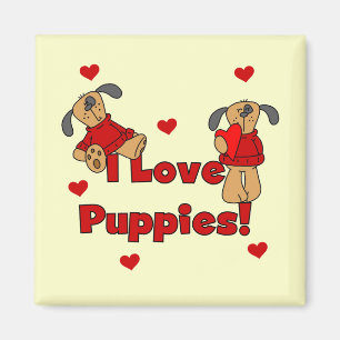 I Liebe-Welpen-T-Shirts und Geschenke Magnet