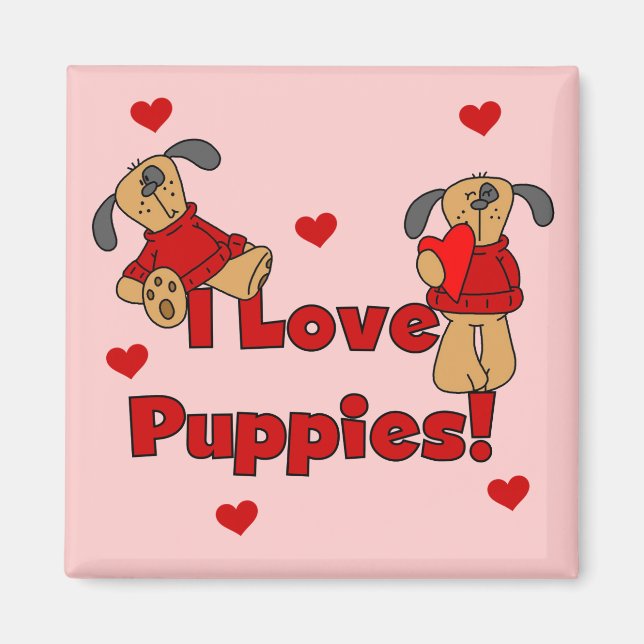 I Liebe-Welpen-T-Shirts und Geschenke Magnet (Vorne)