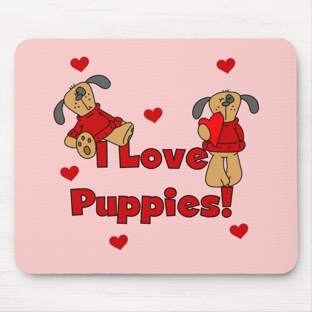 I Liebe-Welpen-T-Shirts und Geschenke Mousepad (Vorne)