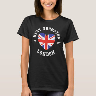 I Liebe WEST BROMPTON London Heart Flag Abzeichen T-Shirt