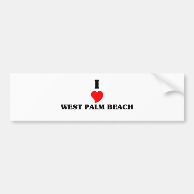 I Liebe West Palm Beach Autoaufkleber (Vorne)