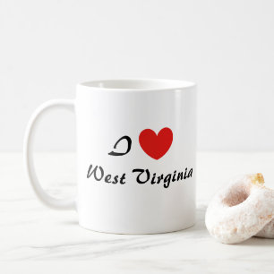 I Liebe West Virginia Herztypografie Kaffeemaschin Kaffeetasse