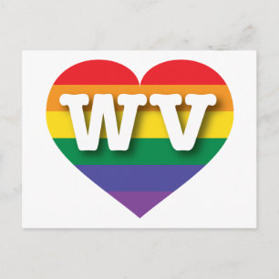 I Liebe West Virginia Rainbow Heart Postkarte