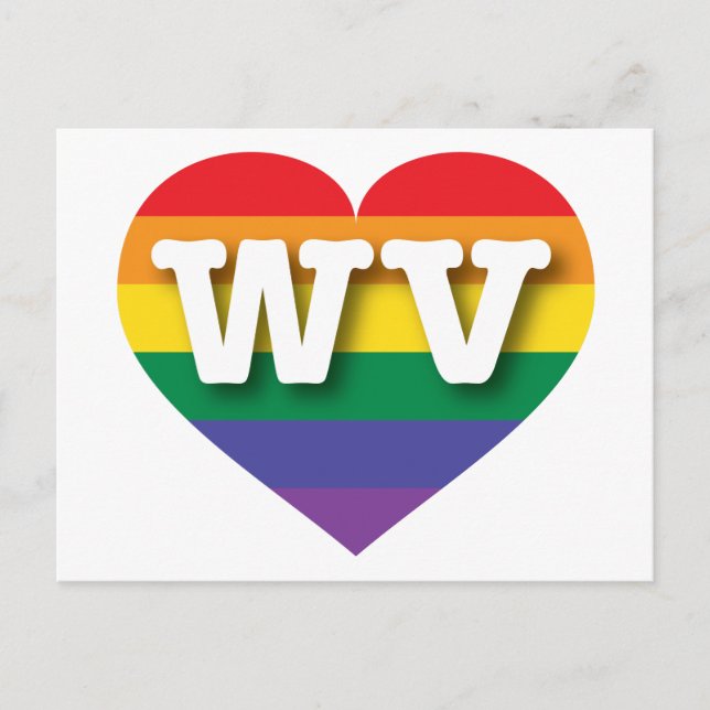 I Liebe West Virginia Rainbow Heart Postkarte (Vorderseite)