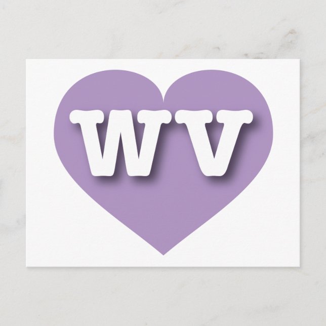 I Liebe West Virginia - WV Lavender Heart Postkarte (Vorderseite)