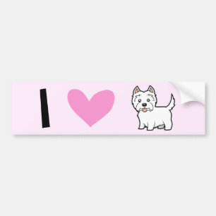 I Liebe-Westhochland-weiße Terrier Autoaufkleber