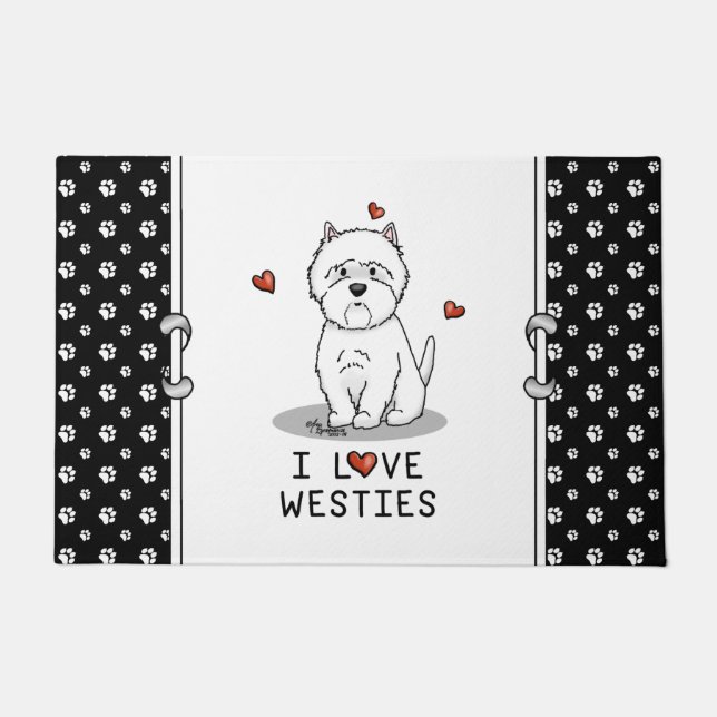 I Liebe Westies - West Highland White Terriers Fußmatte (Vorderseite)