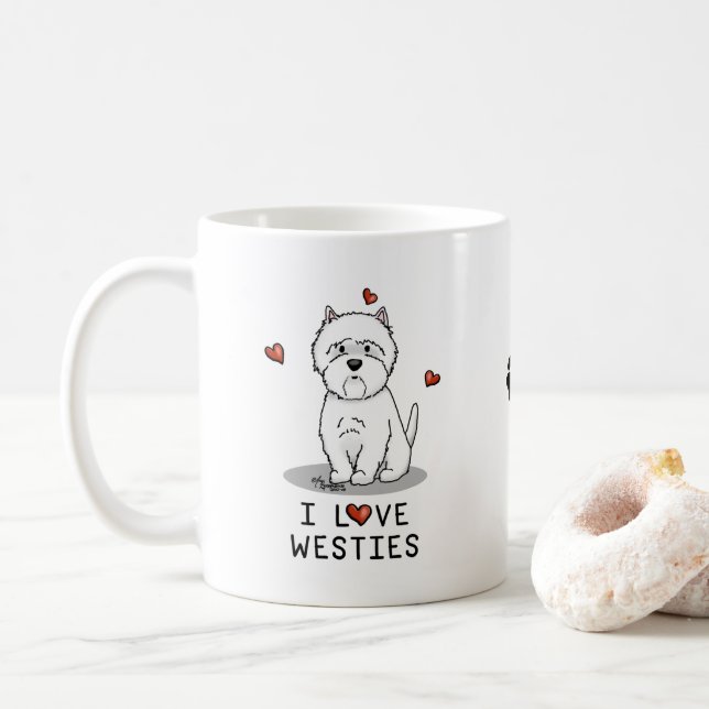I Liebe Westies - West Highland White Terriers Kaffeetasse (Mit Donut)