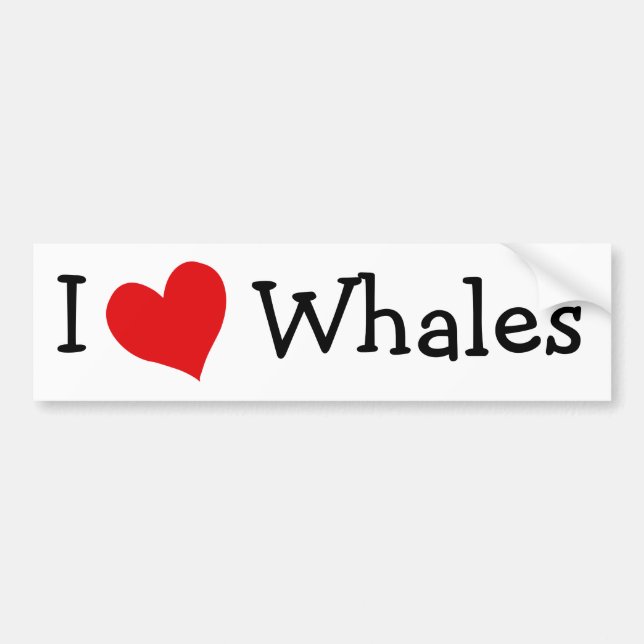 I Liebe Whales Autoaufkleber (Vorne)