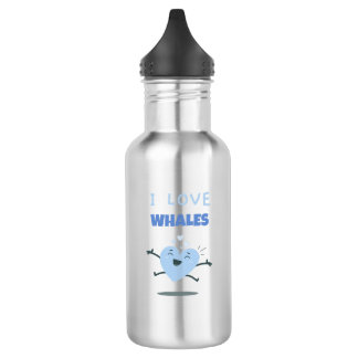 I Liebe Whales Funny Gift für Wale Lover Edelstahlflasche