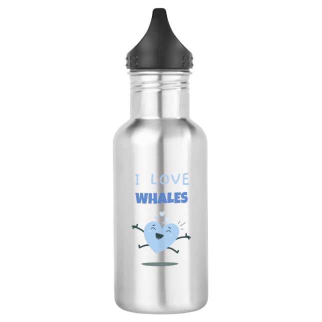 I Liebe Whales Funny Gift für Wale Lover Edelstahlflasche (Links)