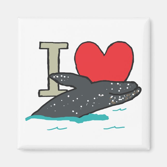 I Liebe Whales Magnet (Vorne)