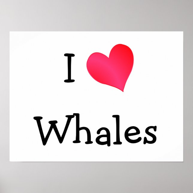 I Liebe Whales Poster (Vorne)